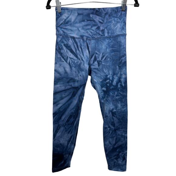 Beyond Yoga M Smokeshow Wave High Waisted Leggings Blue Tie Dye Buttery Soft - Picture 1 of 7